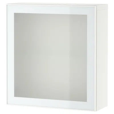 Ikea Bestå Wall-mounted Cabinet Combination, White Glassvik/white/light Green Frosted Glass, 23 5/8x8 5/8