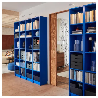 Ikea Billy Bookcase, Blue, 15 3/4x11x79 1/2 "