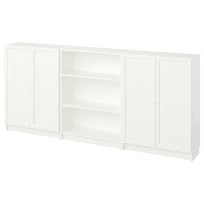 Ikea Billy / Oxberg Bookcase Comb With Doors, White, 94 1/2x11 3/4x41 3/4 "