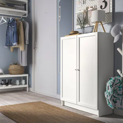 Ikea Billy / Oxberg Bookcase With Doors, White, 31 1/2x11 3/4x41 3/4 "