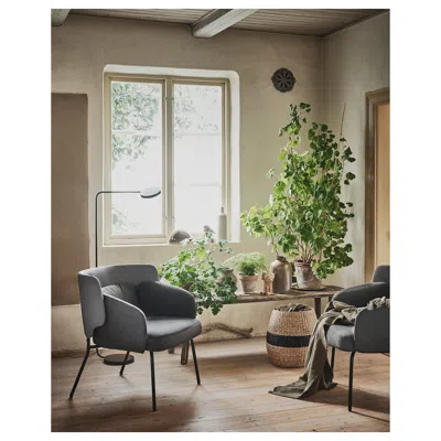Ikea Bingsta Armchair, Vissle Dark Gray/kabusa Dark Gray, Width: 27 1/2 "