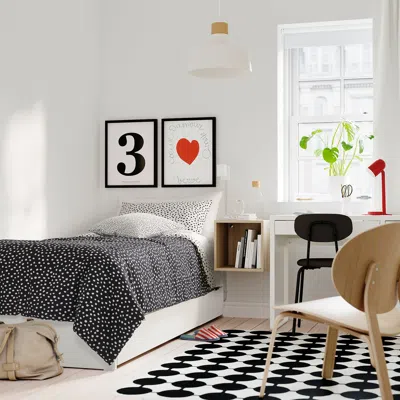 Ikea Björkgråmal Comforter Set, Black White/dotted, Twin/twin X-long