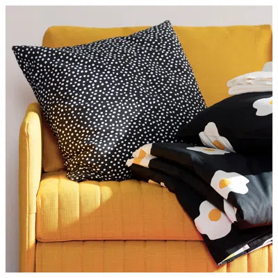 Ikea Björkgråmal Cushion Cover, Black/white, 20x20 "