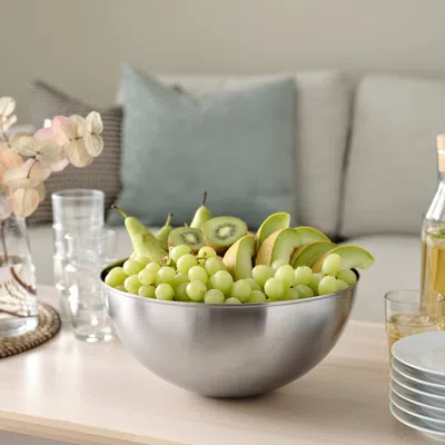 Ikea Blanda Blank Serving Bowl, Stainless Steel, 11 " In Silver