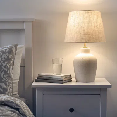 Ikea Blidväder Table Lamp, Off-white Ceramic/beige, 20 "