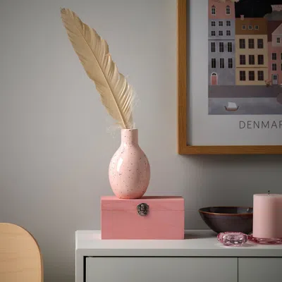 Ikea Blodbjörk Vase, Pale Pink/blue, 6 ¼ "