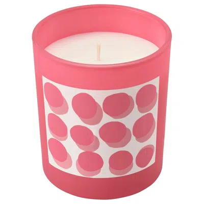 Ikea Blodbok Scented Candle In Glass, Strawberry/bright Pink, 45 Hr