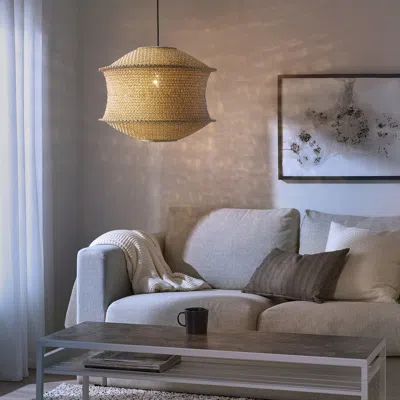 Ikea Blåstång / Havsdjup Pendant Lamp, Beige/black, 17 3/4 "