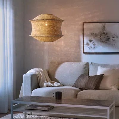 Ikea Blåstång / Havsdjup Pendant Lamp, Beige/white, 17 3/4 "