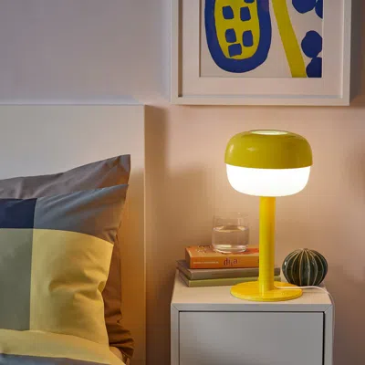 Ikea Blåsverk Table Lamp, Yellow, 14 "