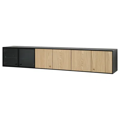 Ikea Boastad Wall Shelf, Black/oak Veneer, 71 3/8x12 5/8x12 1/2 "