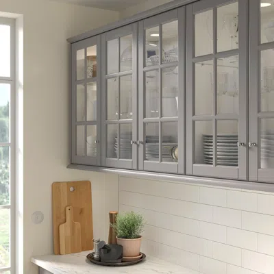 Ikea Bodbyn Glass Door, Gray, 18x30 " In Multi