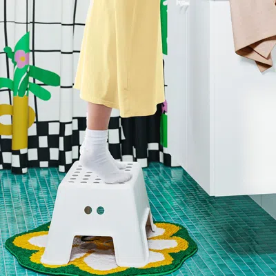 Ikea Bolmen Step Stool, White, Width: 17 3/8 "