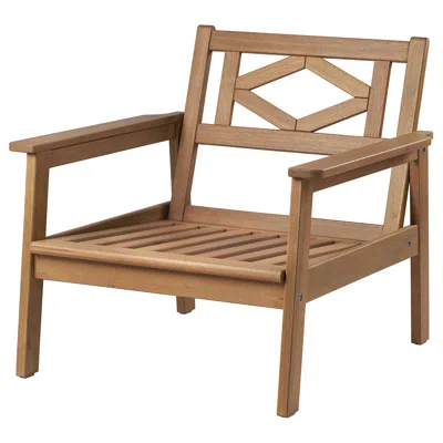 Ikea Bondholmen Armchair, Outdoor, Brown, Width: 30 3/8 "