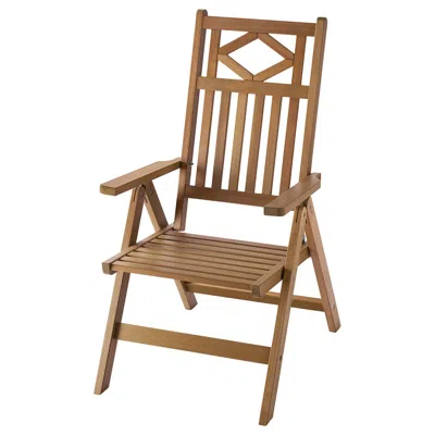 Ikea Bondholmen Reclining Chair, Outdoor, Brown, Width: 22 7/8 "