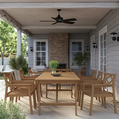 Ikea Bondholmen Table+6 Armchairs, Outdoor, Bondholmen Brown, Table Length: 92 1/2 "