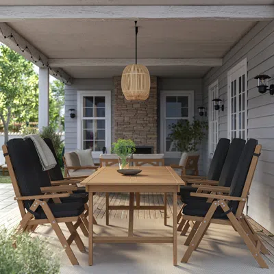 Ikea Bondholmen Table + 6 Reclining Chairs, Outdoor, Bondholmen Brown/järpön/duvholmen Anthracite, Table 