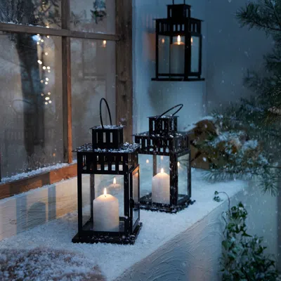 Ikea Borrby Lantern For Block Candle, Indoor/outdoor Black, 11 "