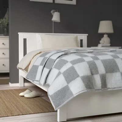 Ikea Borsttåg Bedspread, Light Gray/check, Twin/twin X-long