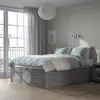 Ikea Brimnes Bed Frame With Storage, Gray, King In Gray