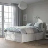 Ikea Brimnes Bed Frame With Storage, White, Queen In White