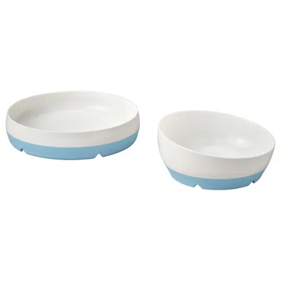 Ikea Börja Plate/bowl, White/blue