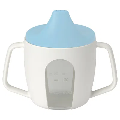 Ikea Börja Training Cup, White/blue, Volume: 7 oz