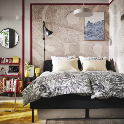 Ikea Brokdracena Duvet Cover And Pillowcase(s), White/black, Twin