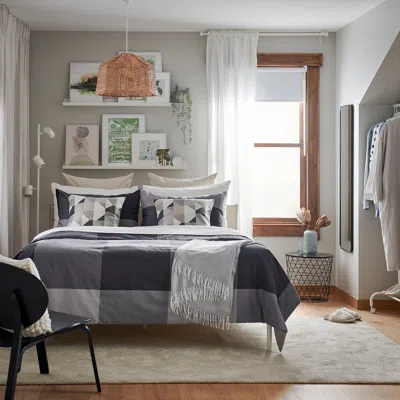 Ikea Brunkrissla Duvet Cover And Pillowcase(s), Black, Full/queen