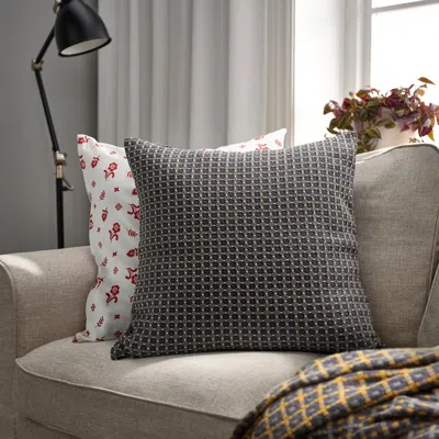 Ikea Brunnycklar Cushion Cover, Dark Gray/black/dot Pattern, 20x20 "
