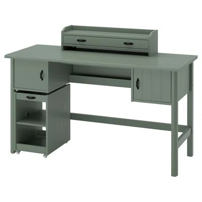 Ikea Brytning Desk And Storage Combination, Green, 53 1/8x20 7/8 "