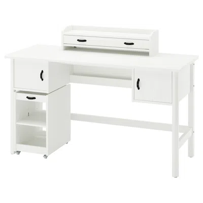 Ikea Brytning Desk And Storage Combination, White, 53 1/8x20 7/8 "