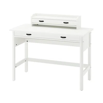 Ikea Brytning Desk With Add-on Unit, White, 43 1/4x20 7/8 "
