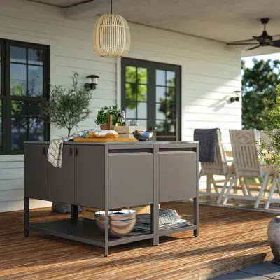 Ikea Båtskär Outdoor Kitchen Island, Dark Gray, 47 1/4x47 1/4 "