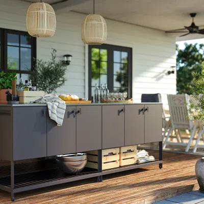 Ikea Båtskär Outdoor Kitchen Island, Dark Gray, 94 1/2x47 1/4 "