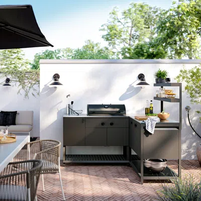 Ikea Båtskär Outdoor Kitchen With Charcoal Grill, 70 7/8x70 7/8x59 7/8 "