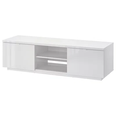 Ikea Byås Tv Unit, High Gloss White, 63x16 1/2x17 3/4 "