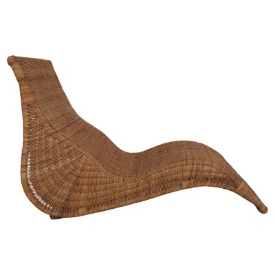 Pre-owned Ikea Carl Ojerstram Designed Wicker Chaise Lounge For  In Brown
