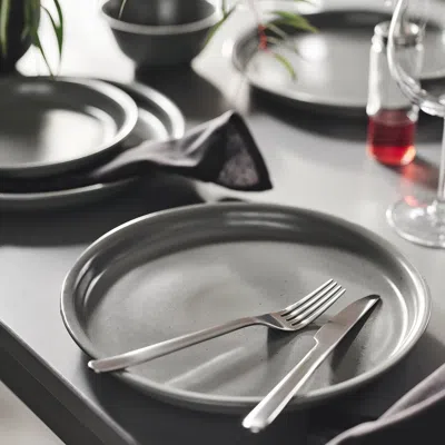 Ikea Daggaster Plate, Dotted/gray, 10 " In Silver