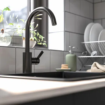 Ikea Delsjön Kitchen Faucet, Brushed Black Metal, Length: 10 ¼ "