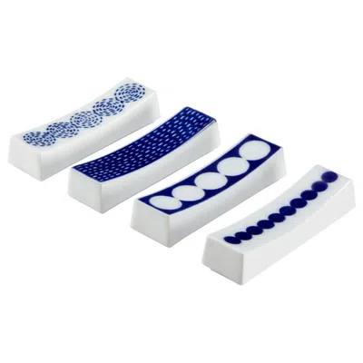 Ikea Dolkfisk Chopstick Holder, Set Of 4, Patterned/blue