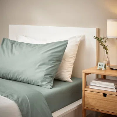 Ikea Dvala Pillowcase, Gray-green, Queen