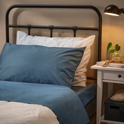 Ikea Dvala Sheet Set, Blue, Twin