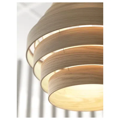 Ikea Dykarklocka / Havsdjup Pendant Lamp, White Stained Oak Veneer/black, 15 3/4 "