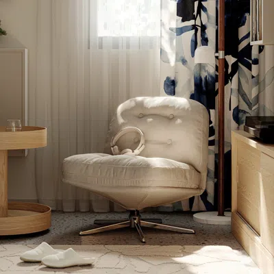 Ikea Dyvlinge Swivel Chair, Kelinge Beige, Depth: 29 1/2 " In Neutral
