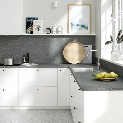 Ikea Ekbacken Countertop, Gray Terrazzo Effect/laminate, 98x1 1/8 "