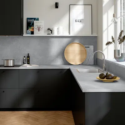 Ikea Ekbacken Countertop, Light Gray Concrete Effect/laminate, 74x1 1/8 "