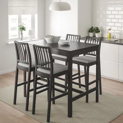 Ikea Ekedalen / Ekedalen Bar Table And 4 Bar Stools, Dark Brown/orrsta Light Gray, 47 1/4 "