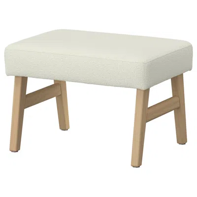 Ikea Ekenäset Ottoman, Oak Effect/axvall Off-white, Height: 15 3/4 " In Neutral