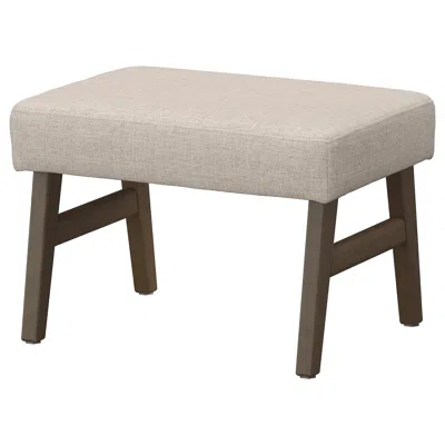 Ikea Ekenäset Ottoman, Walnut Effect/kilanda Light Beige, Height: 15 3/4 " In Neutral